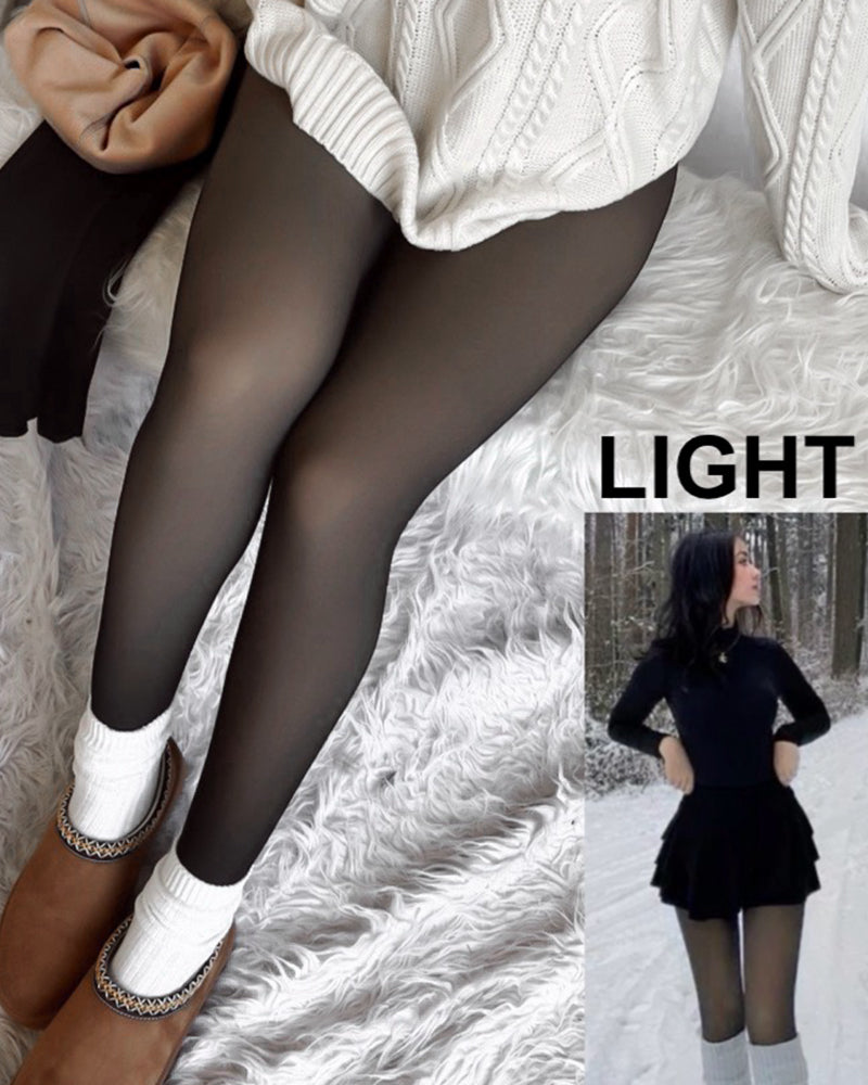 Ypooy Magic Fleece Lined Leggings - Closed Foot Looks Like Pantyhose