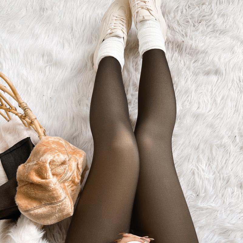 Ypooy Magic Fleece Lined Leggings - Closed Foot Looks Like Pantyhose