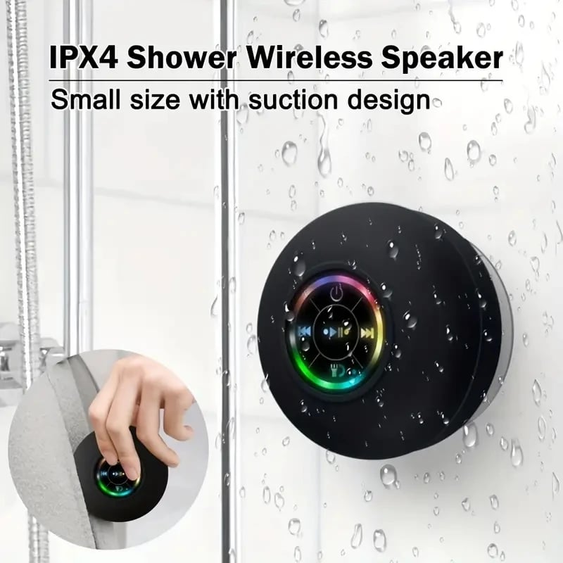 Last Day 70%OFF - 🎄Bathroom Waterproof Wireless Bluetooth Speakers with LED Light