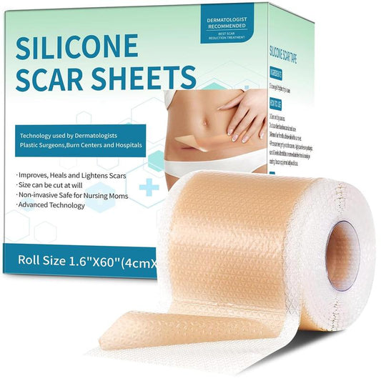 Professional Silicone Scar Sheets- Reusable Silicone Scar Tape Strips Keloid, C-Section, Surgery, Burn, Acne et