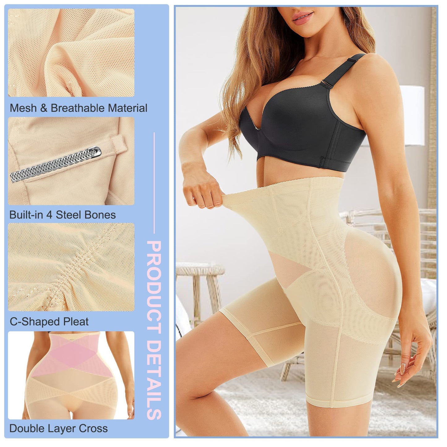 🎄Early Christmas Sale🔥Mesh High Waist Shapewear Shorts